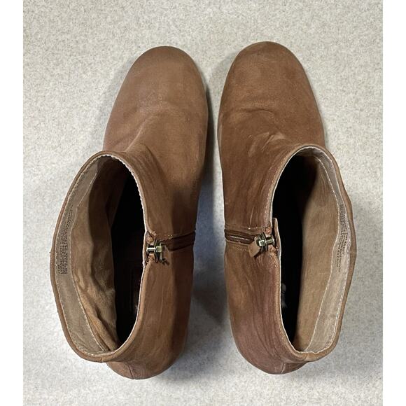 Halogen 'Cori' Round Toe Bootie, Rust Colored Suede, Womens Size 11 Side Zipper - Picture 4 of 11